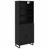 vidaXL Hoge kast 2 st Zwart Eiken 69,5 x 34 x 180 cm