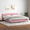 vidaXL Boxspring met matras en LED fluweel roze 200x210 cm