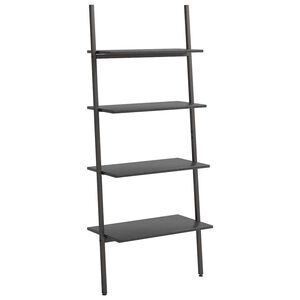 vidaXL Ladderrek met 4 schappen 64x34x150,5 cm zwart