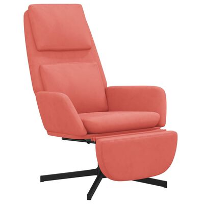 vidaXL Relaxstoel met voetensteun fluweel roze