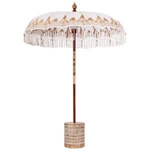 vidaXL Balinese parasol met basis Cr&egrave;mekleurig &Oslash; 180-190 cm
