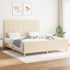 vidaXL Bedframe zonder matras stof cr&egrave;mekleurig 160x200 cm