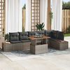 vidaXL Tuin Sofa Set met opslag 7 pcs Grijs Poly riet