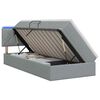 vidaXL LED Opslagbed met Matras Lichtgrijs 90 x 200 cm Stof