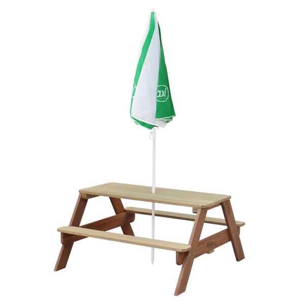 AXI Kinderpicknicktafel Nick met parasol bruin