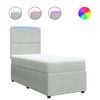 vidaXL Boxspring met matras fluweel lichtgrijs 90x200 cm