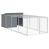 vidaXL Hondenhok met ren antraciet 153x396x110 cm gegalvaniseerd staal
