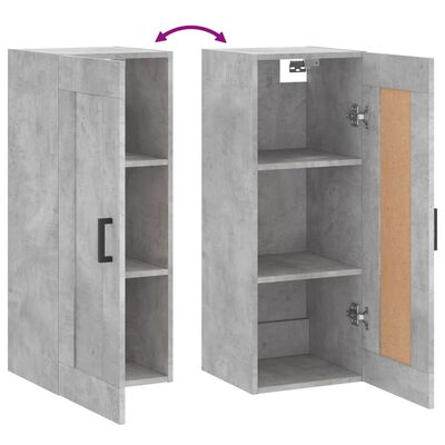 vidaXL Wandkast 34,5x34x90 cm bewerkt hout betongrijs