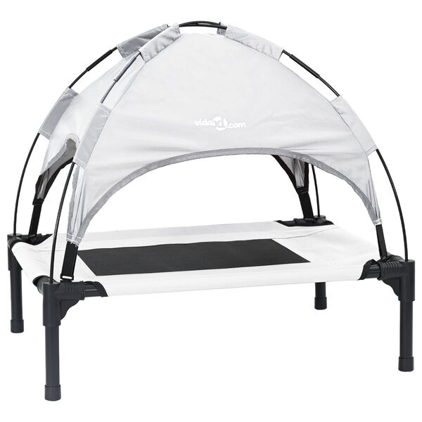 vidaXL Hondenbed Zilvergrijs s Staal