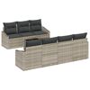 vidaXL Bankstel met kussen met kussen 8 pcs Lichtgrijs poly rattan