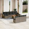 vidaXL 11-delige Loungeset met kussens poly rattan grijs