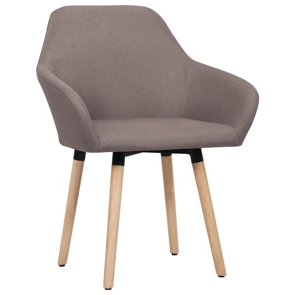 vidaXL Eetkamerstoelen draaibaar 2 st stof taupe