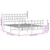 vidaXL Bedframe met hoofd- en voeteneinde metaal zwart 120x200 cm