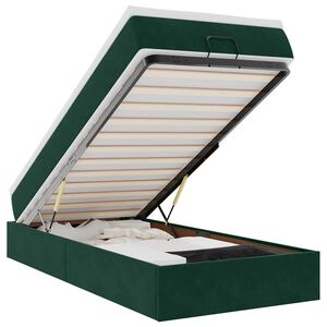 vidaXL Ottoman bed met matras 80x200cm fluweel donkergroen