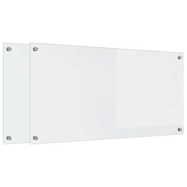 vidaXL Keuken Achterwand 2 pcs Doorzichtig 100 x 50 cm gehard glas