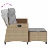 vidaXL 3-delige Tuinbankstel met kussens L-vormig beige poly rattan