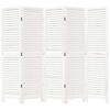 vidaXL Kamerscherm met 5 panelen massief paulowniahout wit