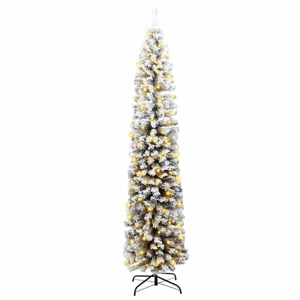 vidaXL Kunstkerstboom Groen 210 cm PVC en Staal en Kunststof