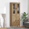 vidaXL Hoge kast met lade 2 pcs Artisan Eiken Geengineerd Hout en Glas