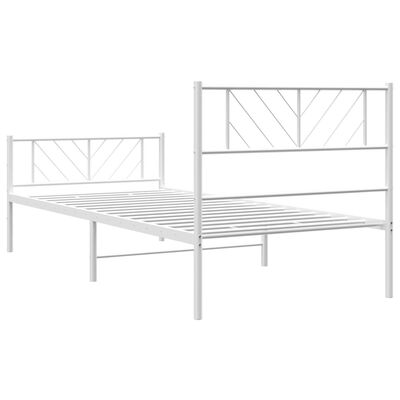 vidaXL Bedframe met hoofd- en voeteneinde metaal wit 80x200 cm