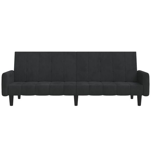 vidaXL Slaapbank 2-zits fluweel zwart