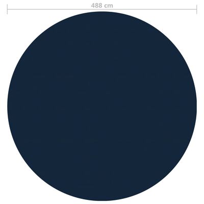 vidaXL Zwembadfolie solar drijvend 488 cm PE zwart en blauw