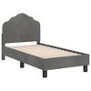 vidaXL Peuterbedframe met hoofdbord Donkergrijs 70 x 140 cm Fluweel