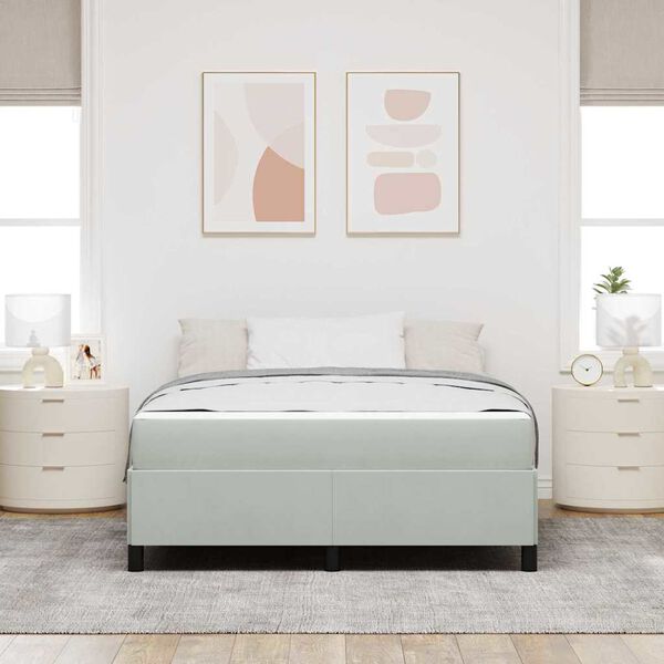 vidaXL Bedframe met matras Lichtgrijs 160 x 200 cm Stof