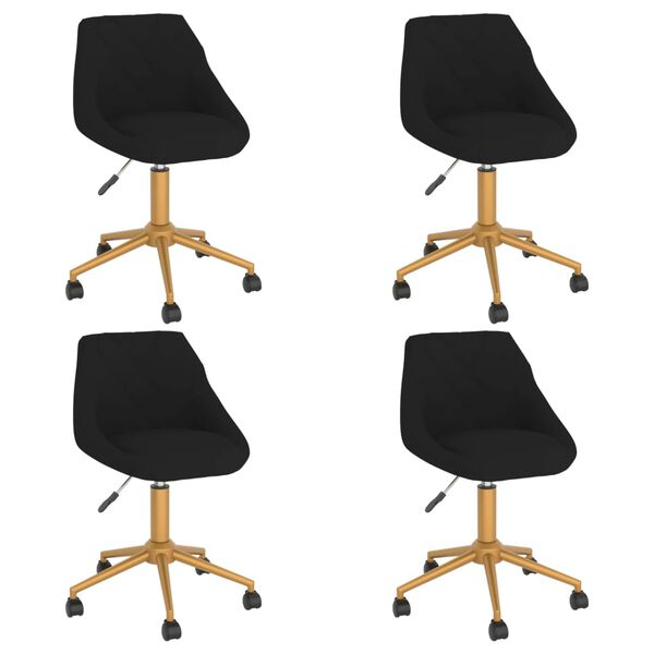 vidaXL Eetkamerstoelen draaibaar 4 st fluweel zwart