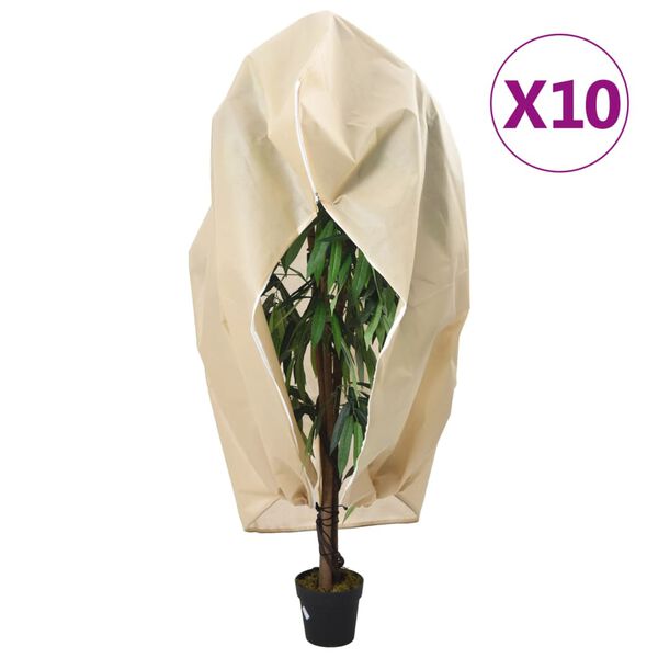 vidaXL Plantenhoezen met ritssluiting 10 st 70 g/m&sup2; 3,14x2,5 m