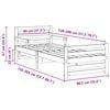 vidaXL Bedframe met hoofdeinde Wit 80 x 200 cm Bewerkt hout