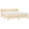 vidaXL Boxspring met matras stof cr&egrave;mekleurig 180x200 cm