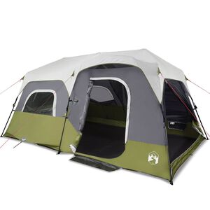 vidaXL Tent 9-persoons waterdicht met LED lichtblauw