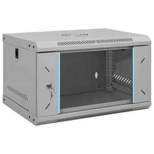 vidaXL Netwerk kabinet met opslag Grijs 53 x 45 x 30 cm Staal