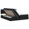 vidaXL LED Opslagbed met Matras Zwart 200 x 200 cm Stof