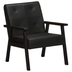 vidaXL Fauteuil echt leer zwart