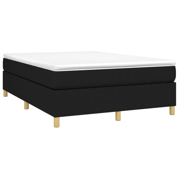 vidaXL Boxspring bed stof zwart 140x190 cm
