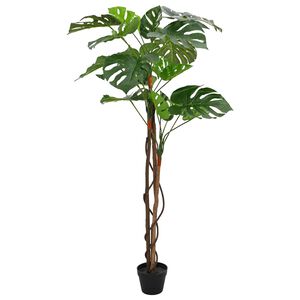 vidaXL Kunstmatige Monstera Plant Groen 94 x 18 x 170 cm Stof en Hout