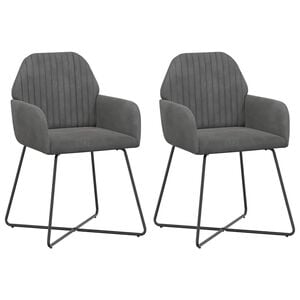 vidaXL Eettafelstoelen 2 st fluweel Donkergrijs 55 x 50 x 84 cm