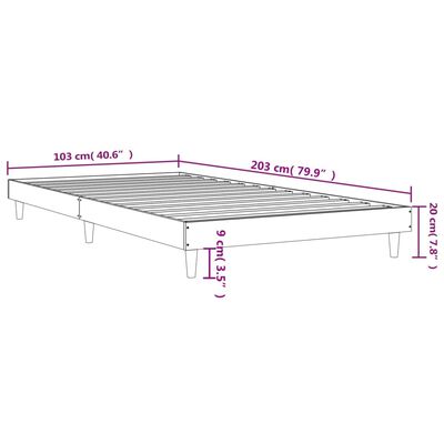 vidaXL Bedframe bewerkt hout sonoma eikenkleurig 100x200 cm