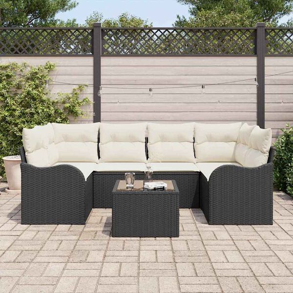 vidaXL Tuin Sofa Set Zwart 55 x 55 x 37 cm poly rattan