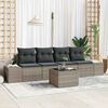 vidaXL Tuin Sofa Set met kussen met opslag 5 pcs Grijs poly rattan