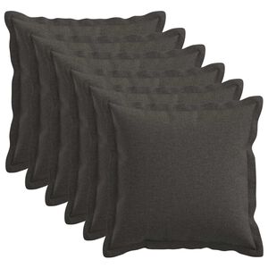 vidaXL Kussensloop 6 st HOUTEN Donkergrijs 30 x 30 cm Faux Linnen
