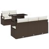 vidaXL Tuin Sofa Set 6 st Bruin Poly riet
