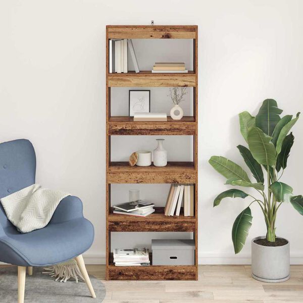 vidaXL Boekenkast Oud hout 60 x 30 x 166 cm Bewerkt hout