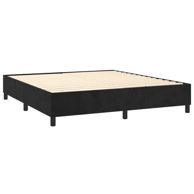 vidaXL Boxspring met matras en LED fluweel zwart 160x200 cm