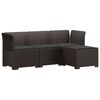 vidaXL 4-Persoons Tuinbank met Kussens Rieten Look PP Bruin