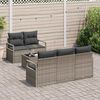 vidaXL Tuin Sofa Set met kussen met opslag 6 pcs Grijs poly rattan