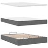 vidaXL Bed poef met matras en LED's 140x200 cm stof donkergrijs