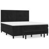 vidaXL Boxspring met matras fluweel zwart 180x200 cm